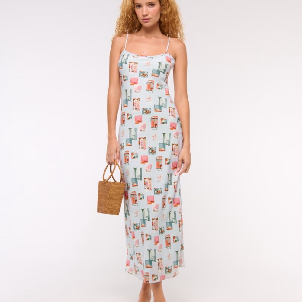 Abercrombie & Fitch Pastel Print Maxi Dress